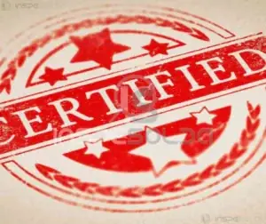 Imagem com selo de certificação vermelha simbolizando a recertificação de operadores de soldagem.