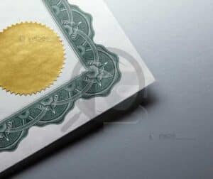 Certificado com selo dourado, simbolizando qualidade e conformidade na modificação.