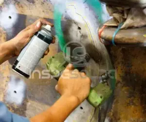 Empresa de Partículas Magnéticas 1 Aplicação de ensaio por partículas magnéticas em solda.