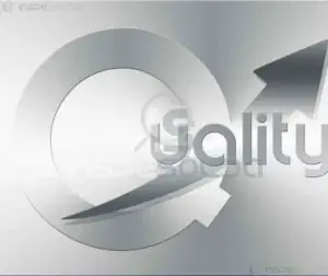 Imagem com engrenagem e a palavra “Quality” em destaque.