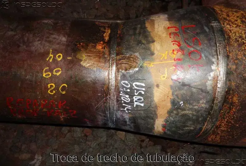 Inspeção de solda na parada de manutenção petroquímica