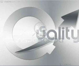 Imagem com engrenagem e a palavra “Quality” em destaque.