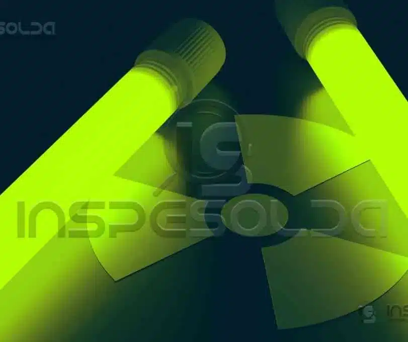 Tubos metálicos funcionais por radiografia industrial com efeito visual em raios-X.